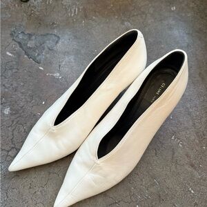 Celine Women's White Leather Shoes